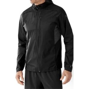 Smartwool Mens  L Merino Sport Ultra Light Zippered Hoodie Jacket Black SW015171